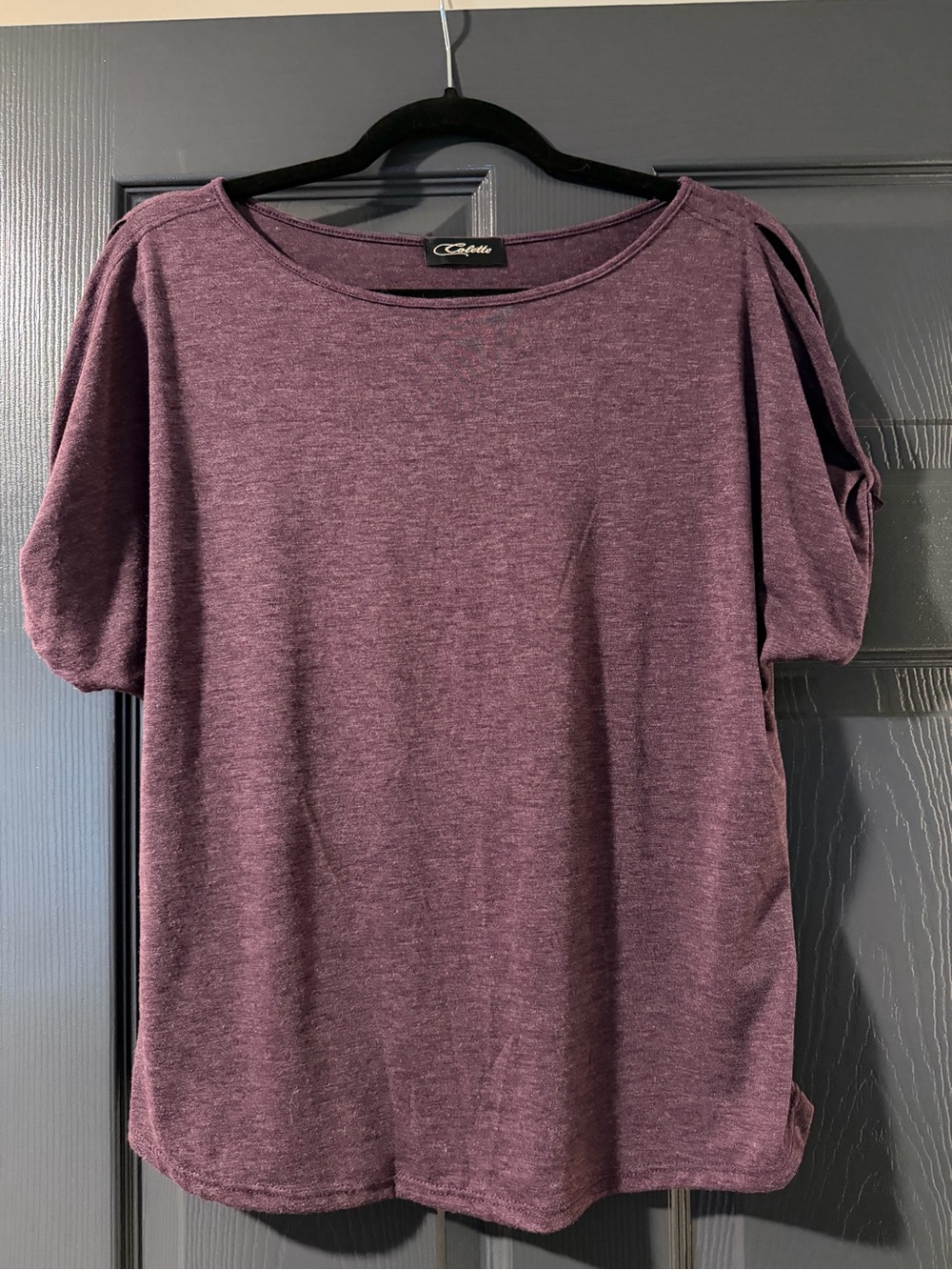 Everyday Scoop Neck Short Sleeve Tee - Plum
